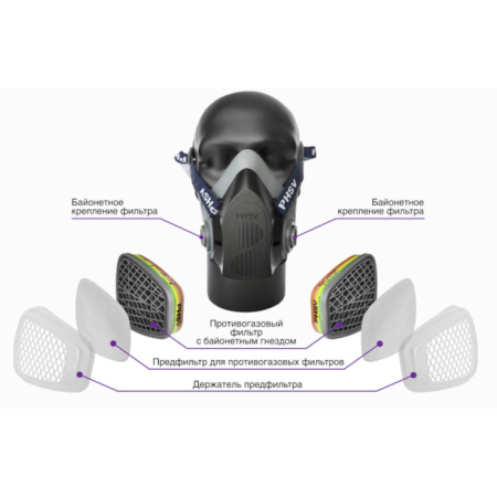 Полумаска из изолирующих материалов PHSV 9200 детальное фото в интернет-магазине "Фармсервис"
